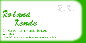 roland kende business card
